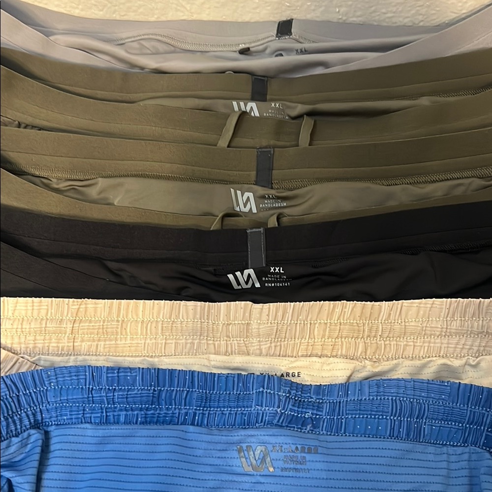 Set of 6 mens VRST running shorts light gray